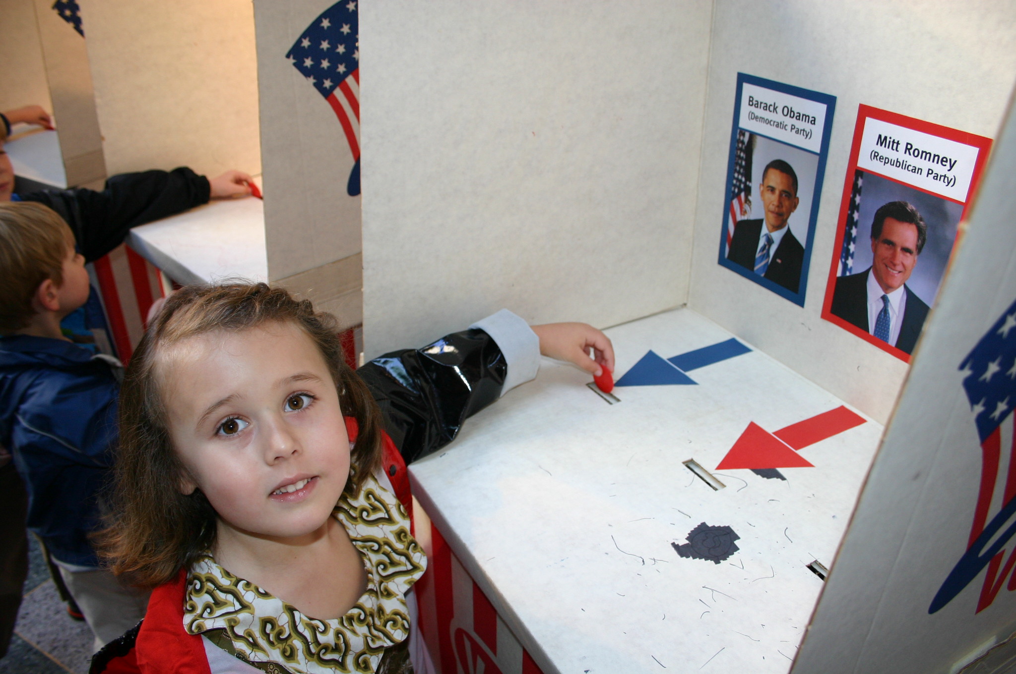 Little girl mock voting